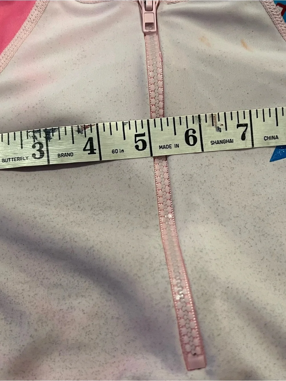 X-Manta Girl ‘s One-Piece Rashguard Swimsuit - Pink & Blue 10x30” fits 4T used
